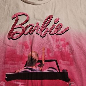 Barbie The Movie T-Shirt Women's XXL Pink Ombre Embroidered‎ Logo Mattel